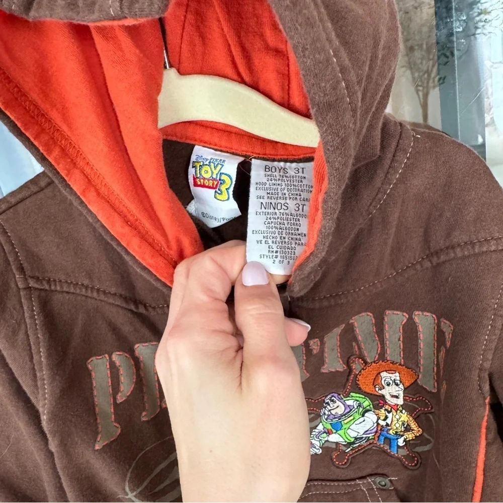 Vintage Disney y2k hoodie sweatshirt Toy Story toddler zipup embroidered woody